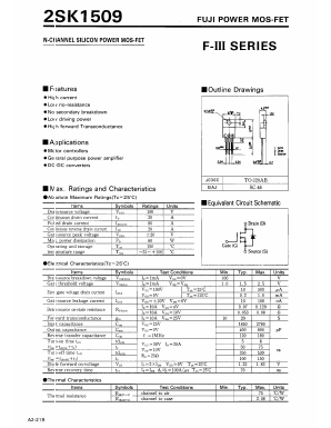 2SK1509 Datasheet PDF Fuji Electric