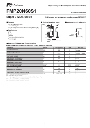 20N60S1 Datasheet PDF Fuji Electric