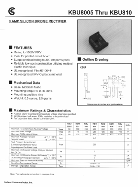 KBU802 Datasheet PDF Fuji Electric