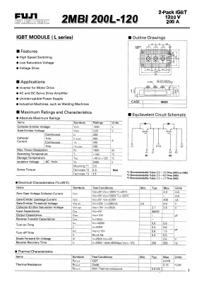2MBI200L-120 Datasheet PDF Fuji Electric
