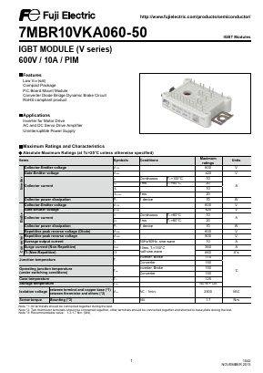 7MBR10VKA060-50 Datasheet PDF Fuji Electric
