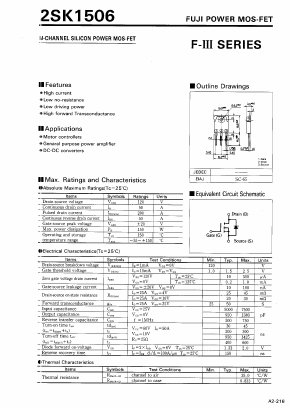 2SK1506 Datasheet PDF Fuji Electric