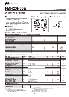 23N50E Datasheet PDF Fuji Electric