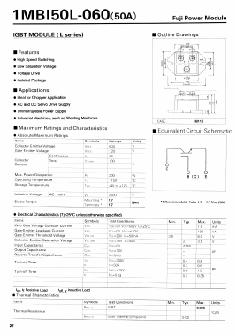 1MBI50L-060 Datasheet PDF Fuji Electric