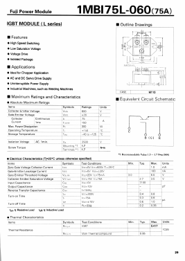 1MBI75L-060 Datasheet PDF Fuji Electric