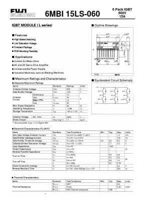 6MBI15LS-060 Datasheet PDF Fuji Electric