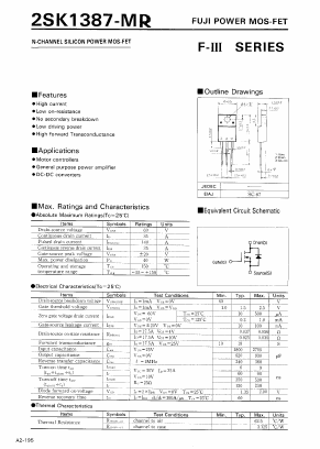 K1387-MR Datasheet PDF Fuji Electric