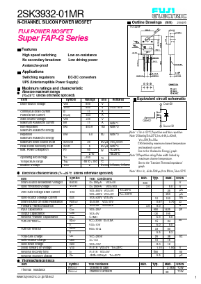 2SK3932-01MR Datasheet PDF Fuji Electric