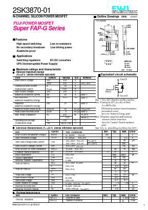2SK3870-01 Datasheet PDF Fuji Electric
