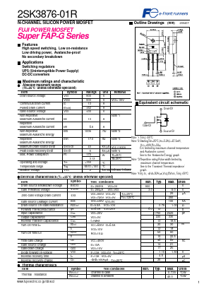 2SK3876-01R Datasheet PDF Fuji Electric