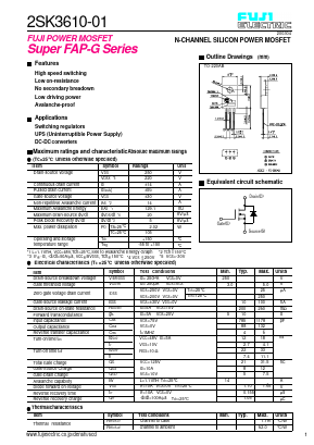 2SK3610-01 Datasheet PDF Fuji Electric
