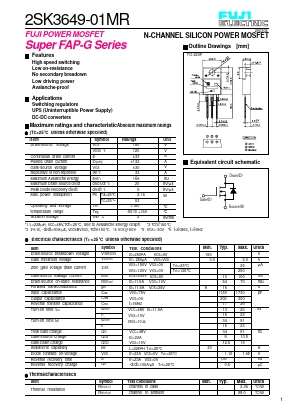 2SK3649-01MR Datasheet PDF Fuji Electric