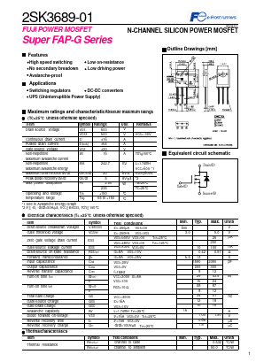 2SK3689-01 Datasheet PDF Fuji Electric