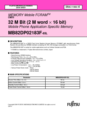 MB82DP02183F Datasheet PDF Fujitsu