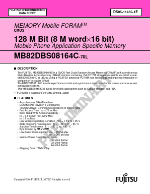 MB82DBS08164C-70LWT Datasheet PDF Fujitsu