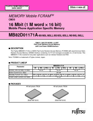 MB82D01171A-85LPBN Datasheet PDF Fujitsu