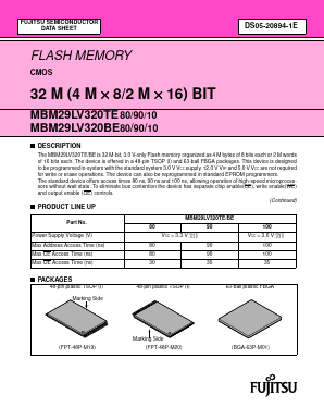 MBM29LV320BE80 Datasheet PDF Fujitsu