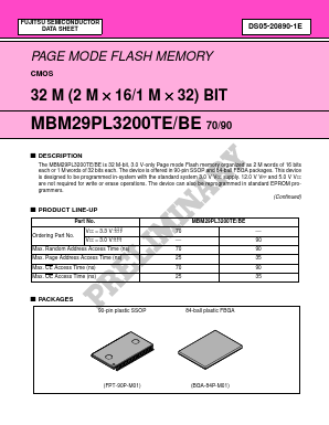MBM29PL3200TE Datasheet PDF Fujitsu