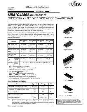 MB81C4256A-80 Datasheet PDF Fujitsu