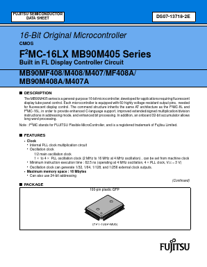 MB90MF408APF Datasheet PDF Fujitsu