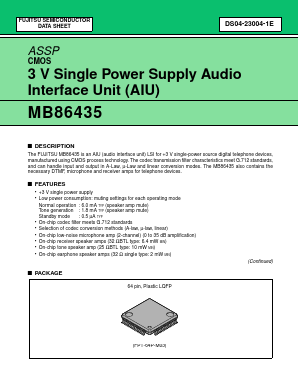 MB86435PFV Datasheet PDF Fujitsu