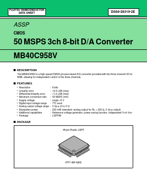 MB40C958VPFV Datasheet PDF Fujitsu