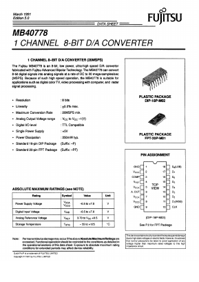 MB40778 Datasheet PDF Fujitsu