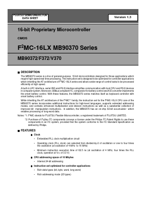 MB90370 Datasheet PDF Fujitsu