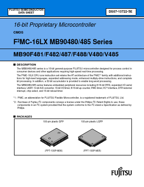 MB90487PFV Datasheet PDF Fujitsu