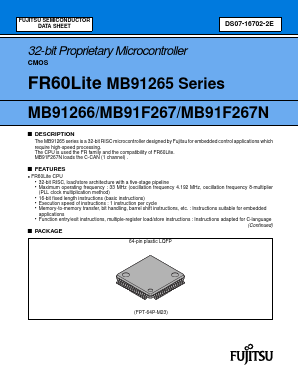 MB91266 Datasheet PDF Fujitsu