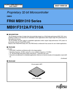 MB91310 Datasheet PDF Fujitsu