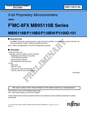 MB95116BPMT Datasheet PDF Fujitsu