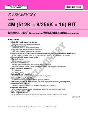 MBM29DL400TC Datasheet PDF Fujitsu