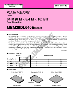MBM29DL640E80 Datasheet PDF Fujitsu