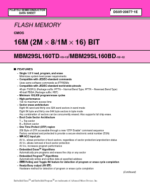 MBM29SL160BD-12PFTR Datasheet PDF Fujitsu