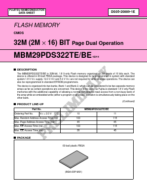 MBM29PDS322TE Datasheet PDF Fujitsu
