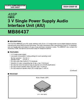 MB86437 Datasheet PDF Fujitsu