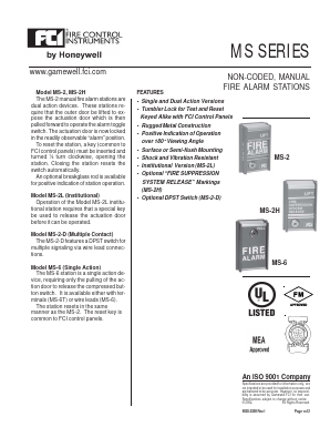 MS-2-D Datasheet PDF Gamewell-FCI by Honeywell