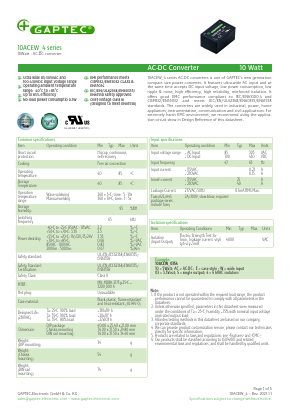 10ACEW_05S4 Datasheet PDF GAPTEC Electronic GmbH 