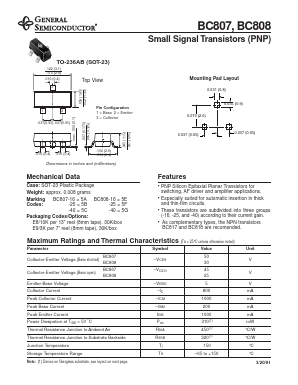 BC808 Datasheet PDF General Semiconductor
