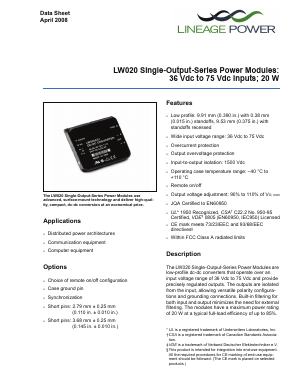 LW020A Datasheet PDF General Semiconductor