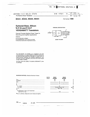 BD202 Datasheet PDF General Semiconductor