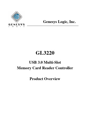 GL3220 Datasheet PDF GENESYS LOGIC