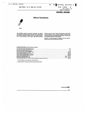 2N5365 Datasheet PDF GE Solid State