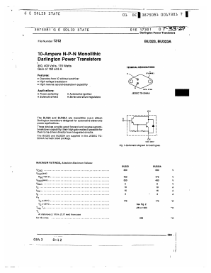 BU323A Datasheet PDF GE Solid State