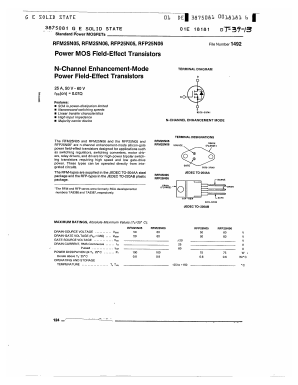 RFP25N05 Datasheet PDF GE Solid State