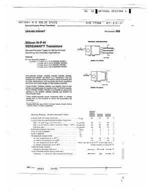 2N5491 Datasheet PDF GE Solid State