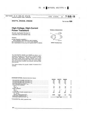 2N6259 Datasheet PDF GE Solid State