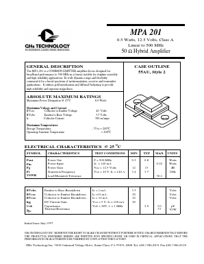 MPA201 Datasheet PDF GHz Technology