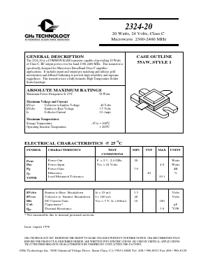 2324-20 Datasheet PDF GHz Technology